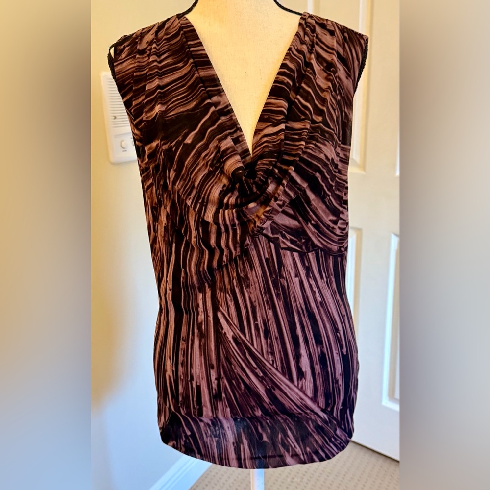 Classiques Entier Brown and Black Blouse, Sz M, new w/o tags!